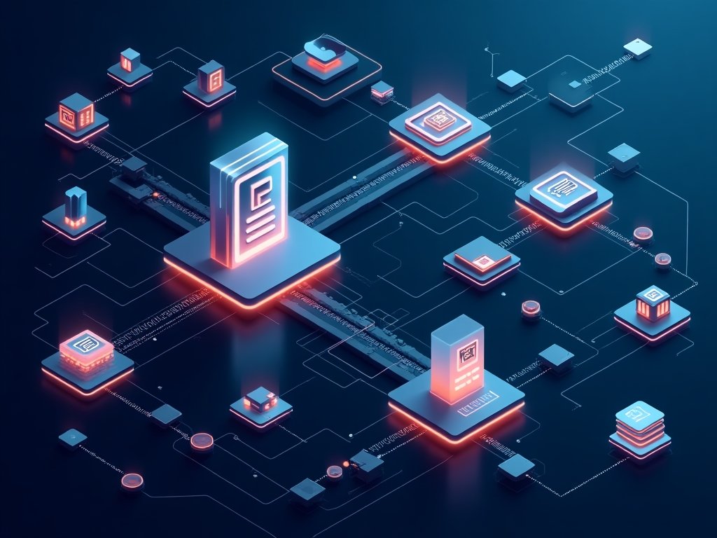 Decentralized data vault architecture visualization showing secure data storage